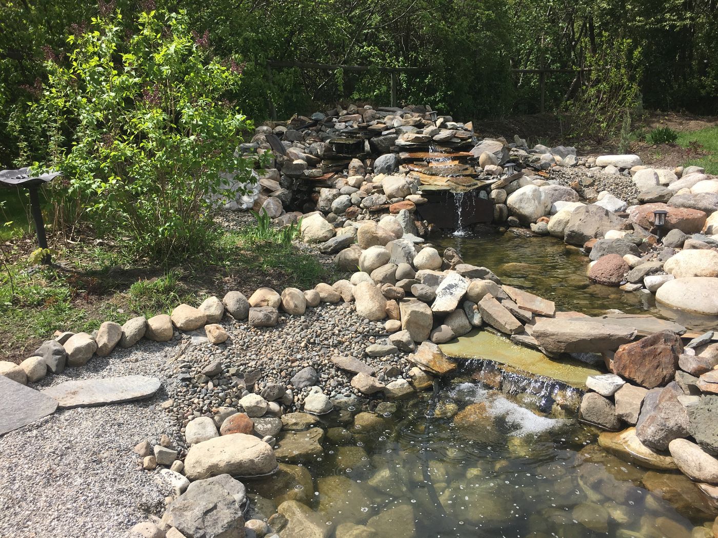 Tiered slate cascade water feature